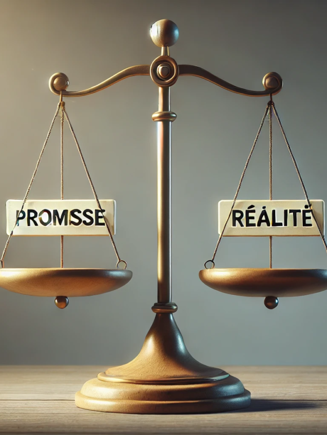 dalle-2025-02-03-15-41-50-a-symbolic-image-of-a-balance-scale-with-two-sides-labeled-promesse-and-realite-the-scale-is-perfectly-balanced-representing-alignment-between-w