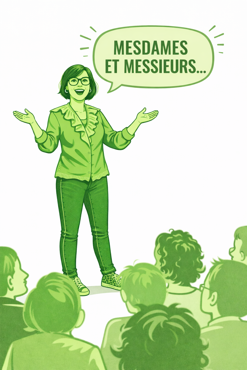 Discours captivant en vert monochrome