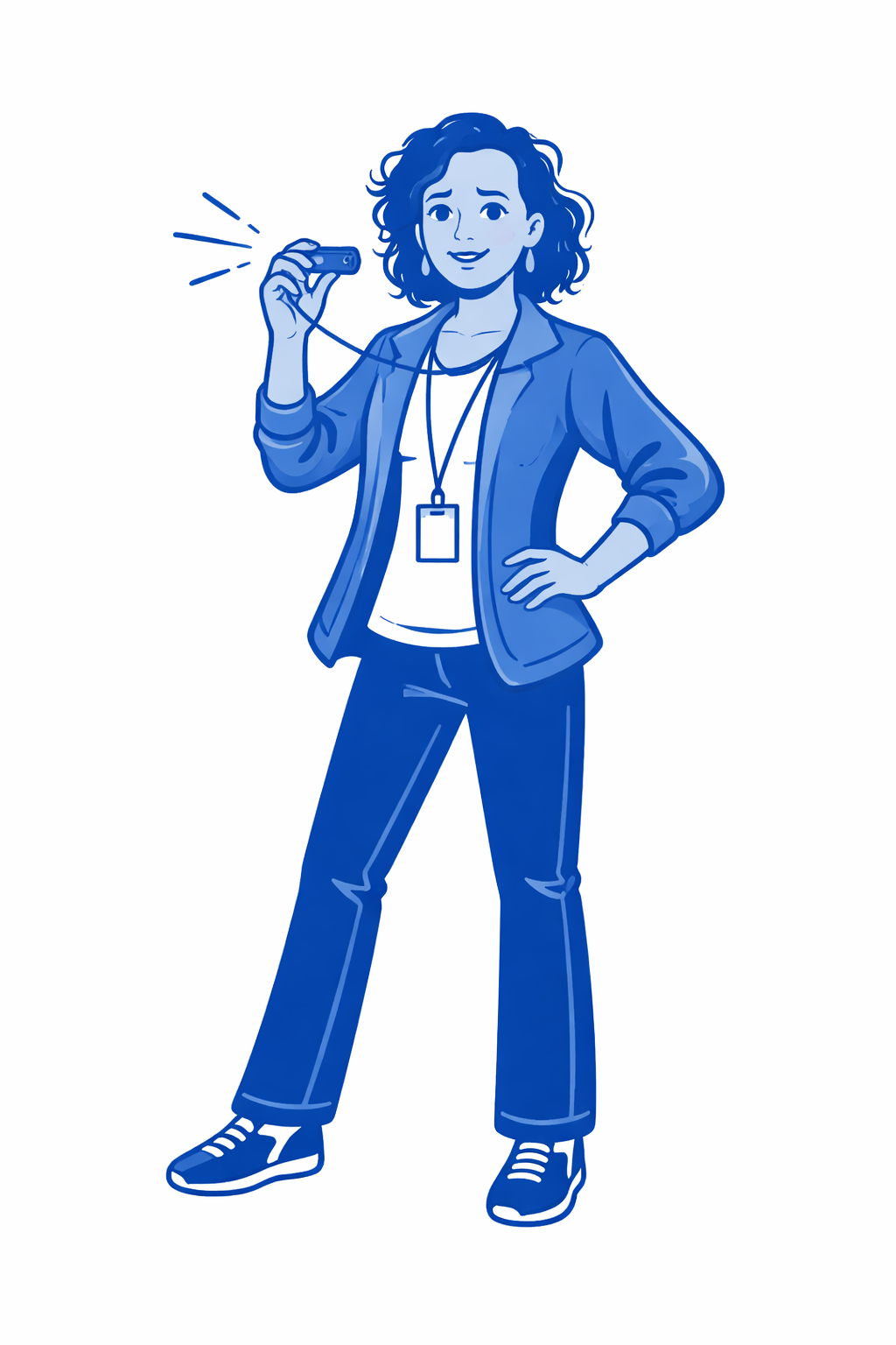 Femme manager avec sifflet