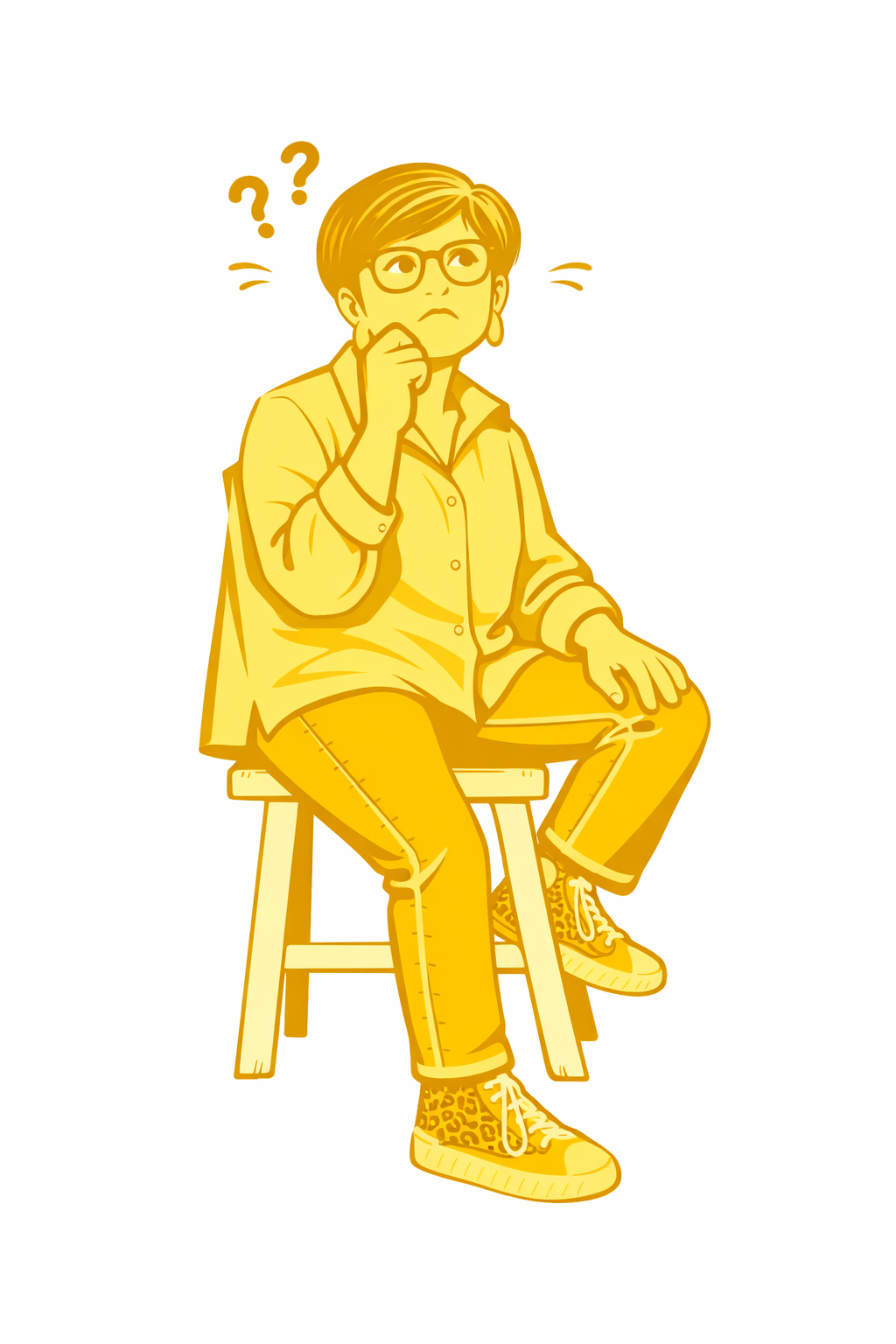 Pensée profonde en jaune